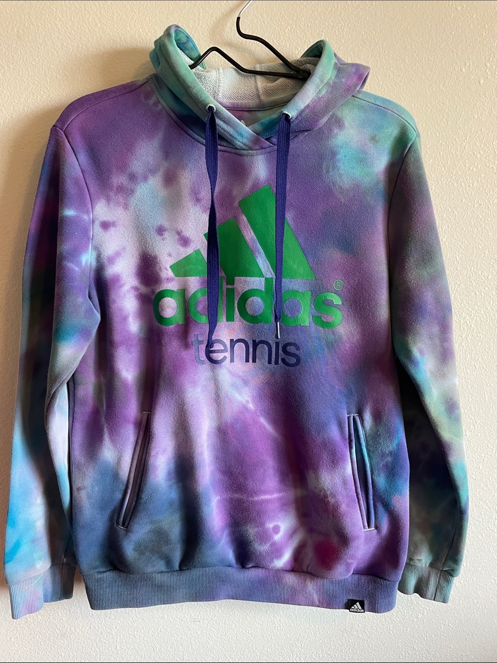 Adidas Women’s Purple & Teal Tie-Dye Hoodie-Sweatshirt